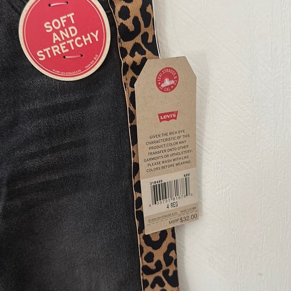 *FINAL* LEVI'S GIRLS PULL-ON JEGGING: BLACK/LEOPARD: NWT: SZ 4 REGULAR - Picture 2 of 3